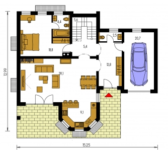 Floor plan of ground floor - KLASSIK 137